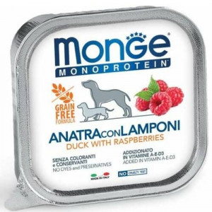 MONGE DOG MONOPROTEIN FRUITS DUCK suņu konservi Pīle, avenes 150g
